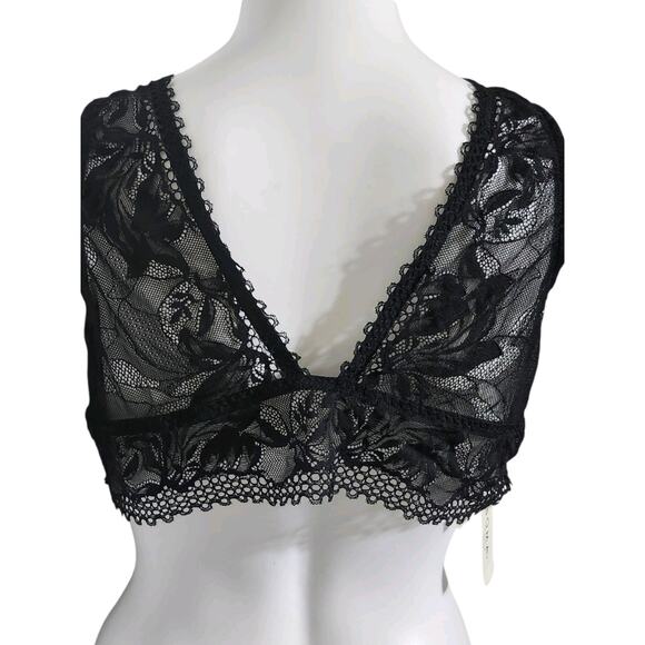 NEW SOMA Plus Size Intimates Black XX-LARGE Embraceable Plunge Lace Bralette - Picture 9 of 11